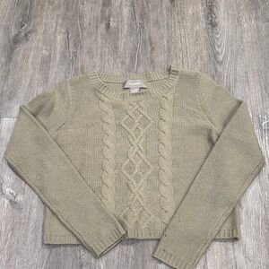 Ply Cashmere Dried Sage Cropped Sweater